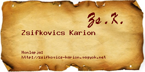 Zsifkovics Karion névjegykártya